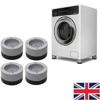 4pcs Anti Vibration Pads Washing Machine Feet No-Slip Noise Reducing Mat Set • £7.99