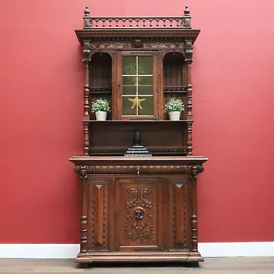 $1795 • Buy Antique French Oak Sideboard, China Cabinet, Or Bookcase, Hall Cupboard