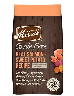 Merrick Grain-Free Chicken-Free Real Salmon & Sweet Potato Recipe Dry Dog Food • $52.99