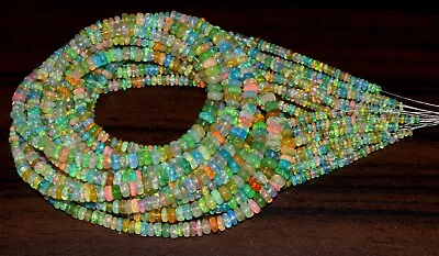 16 Natural Ethiopian Opal Gemstone Beads 1 Necklace 925 Sterling Silver S-0954 • $30.60