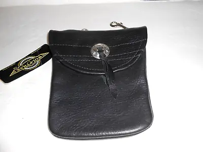 Wolftrax Black Leather Concho Hip Belt Bag  Riding Pouch New • $24.99