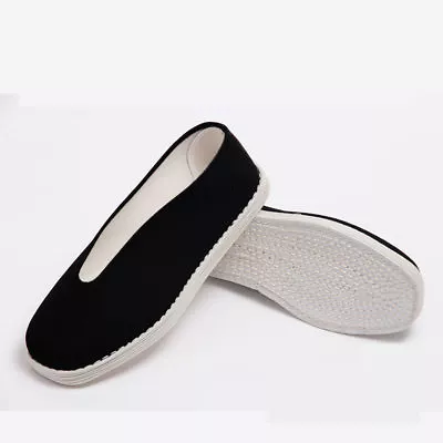 Chinese Mens Womens Martial Arts Kung Fu Wushu Canvas Black Shoes Slippers Soft • $14.16