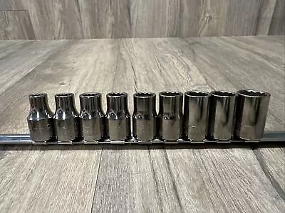 CRAFTSMAN ''USA'' 9 PIECE 1/2'' DRIVE 12 POINT METRIC SOCKET SET (9mm - 18mm) • $19.99