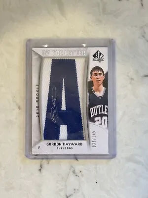$120 • Buy 2010 Upper Deck SP Authentic Gordon Hayward By The Letters Patch Auto /149