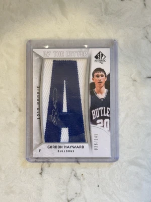 $120 • Buy 2010 Upper Deck SP Authentic Gordon Hayward By The Letters Patch Auto /149