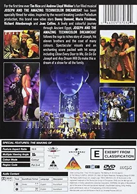£6.80 • Buy Joseph And The Amazing Technicolor Dreamcoat [DVD] [1999][Region 2]