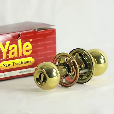 Yale Cirrus 200C Privacy Knob Latchset Polished Brass US3 2-3/8 RC HS43202302 • $6