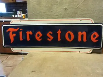 Huge Vintage 1947 Firestone Tires Sign RARE Antique Auto Tire Truck 10459 • $3789.95