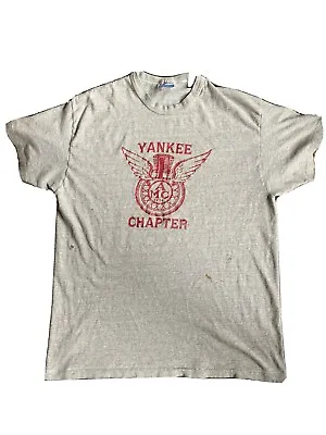 Vintage 1980’s Antique Motorcycle Club Yankee Chapter Single Stitch Shirt XL • $37.50