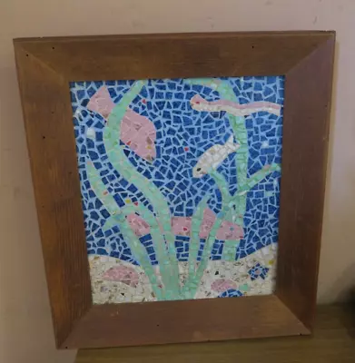 Mixed Media Original Mosaic Framed Tile Art Hanging Wall Décor Under The Sea • $275