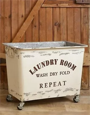 Rustic Large Laundry Cart On Wheels -  26 Inch • $179.99