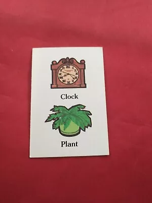 Mystery Mansion Board Game 1984 REPLACEMENT CLOCK PLANT SEARCH CARD *73R • $7