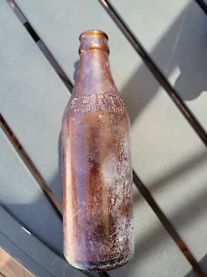 Vintage Certo Amber Embossed Glass Bottle With Measure Lines • $7.99