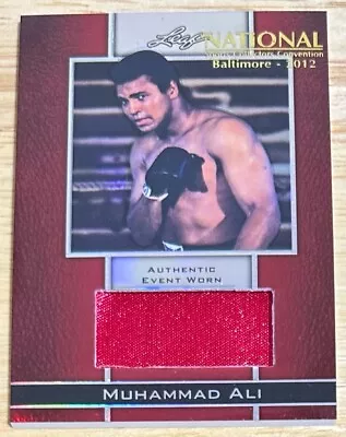 2011 Leaf Event Worn Red Prismatic National Convention Muhammad Ali Swatch • $74.99