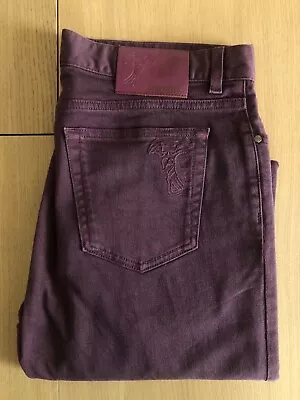 Versace Collection Mens Burgundy Jeans Cotton 34 X 34 • $71.99