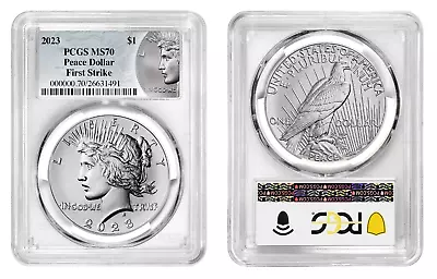 2023 Peace Silver Dollar PCGS MS70 FIRST STRIKE  INCLUDES Box/COA • $118.99