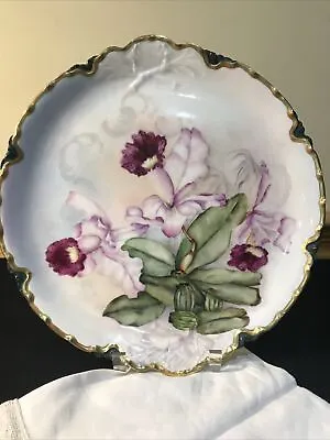 $149.99 • Buy Limoges 13” Hand Painted Magnolia Poppy Floral Gold Charger Plate Artist Signed