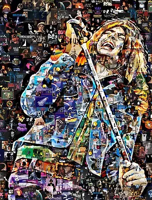 Art Collage Poster Ian Gillan (Deep Purple) Print Made Out Of 1960-70-s Albums • $280