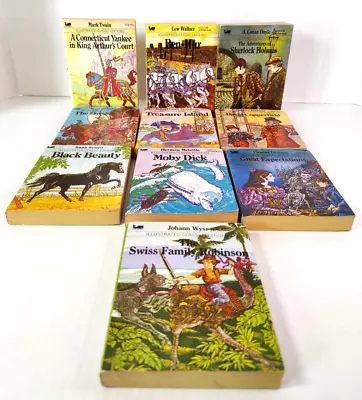 Illustrated Classic Editions Paperback Collection X10 Moby Dick Ben-Hur Vintage • $33.71