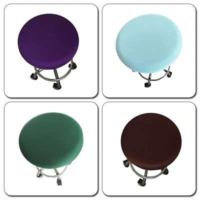 Stretch Round Slipcover Chair Bar Stool Seat Cover Elastic Slipcovers Protector • $2.64