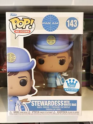 Pan Am Stewardess With White Bag Funko Shop Exclusive Pop #143 With Protector • $9