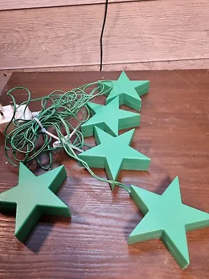Ikea Indoor Green Star Lights Retro Vintage 5 Up Lights J0631 Glansa Christmas • £14.95