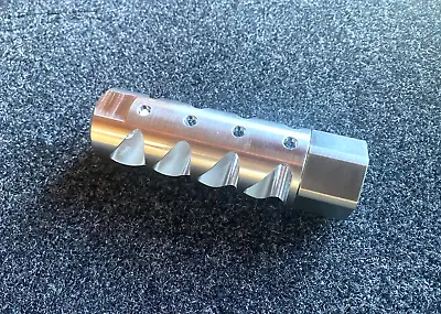 Muzzle Brake Stainless Steel Self Timing  4 Port 3/4-24 Thread. • $89.99