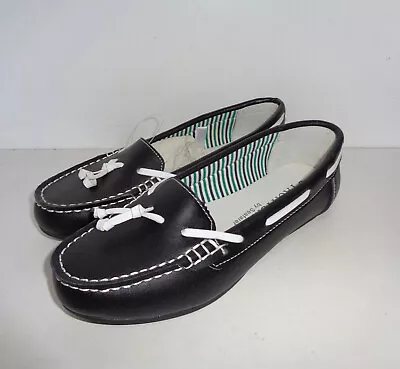 Yachtsman Ladies Leather New Boat Womens Slip On Deck Loafer Flats Shoes Size 6 • £14.98