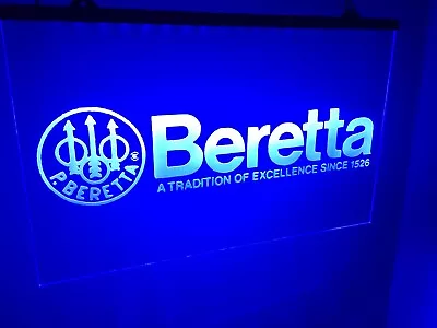 Beretta Firearms Led Neon Light Sign Man Cave Garage • $34.88