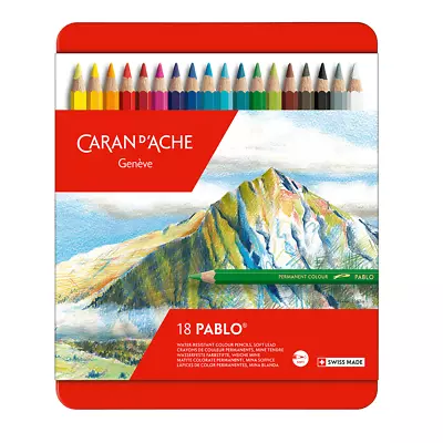 Caran D’Ache Pablo Permanent Colour Pencils Tin Of 18 Assorted Coloured Pencil • £38.29