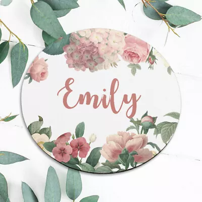 Flowers Personalized Name Vintage Mouse Pad Mat Office Desk Table Accessory Gift • $10.39