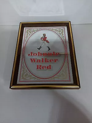 Vintage Johnnie Walker Red Framed Bar Pub Advertising Mirror 13.75  X 10.75  • $39.55