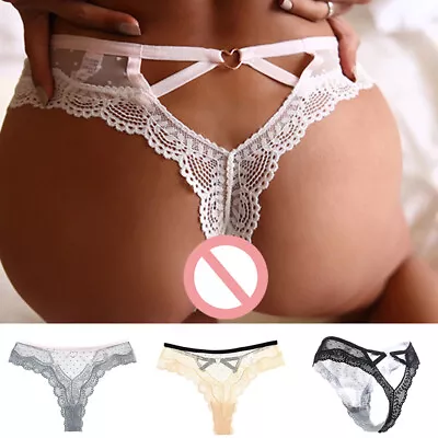 Lace Panties Women Heart Hollow Thong Seamless G-String Underwear Lingerie ； • $4.95