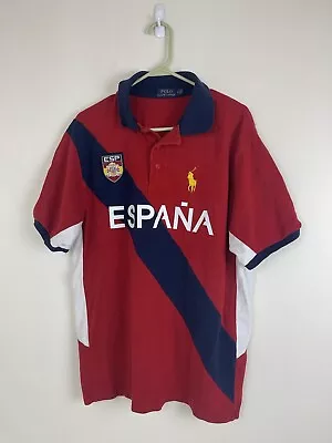 Polo Ralph Lauren Shirt Men's  LT Custom Fit Spain Rugby Athletic Big Pony Logo • $35