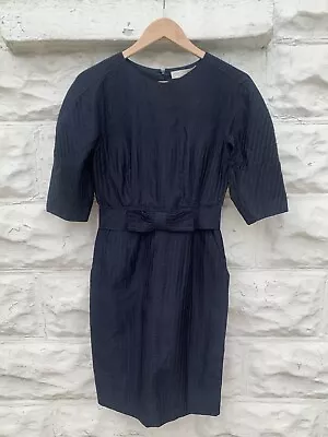 Stella McCartney Bow Belted Dress Women’s Blue Silk Wool Blend Causal Aline  • $15