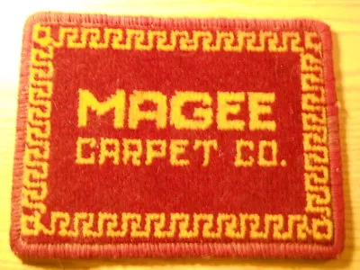 MAGEE CARPET Bloomsburg PA Salesman Sample Burgundy Red Gold 1950-60's 100% Wool • $29.95