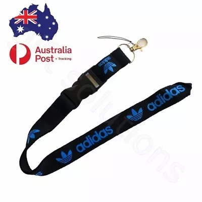 Lanyard Adidas Black + Blue Keychain Or Neck Strap For ID Security Card USB • $9.90