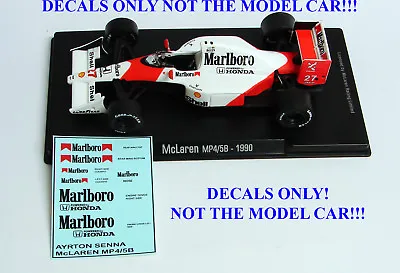 DECALS Ayrton Senna 1990 McLaren MP 4/5B  1:43 Formula 1 F1 ALTAYA • $5.45