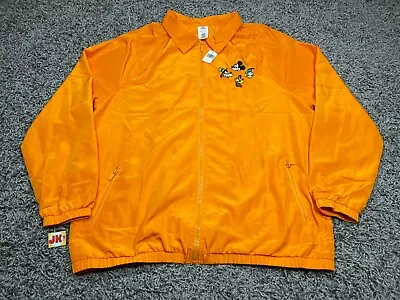 NEW Disney Jacket XL Orange Mickey Mouse Donald Duck Goofy Windbreaker Full Zip • $82.20