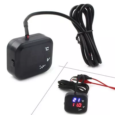 1X Air Temperature Gauge LED Voltmeter Voltage Thermometer Meter USB Motorcycle • $16.18