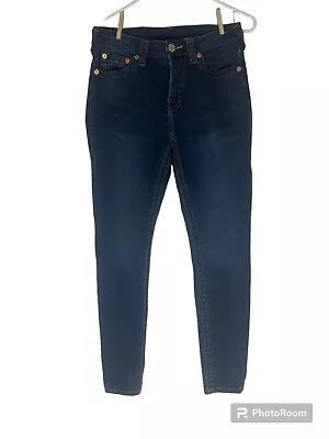 True Religion Halle Jeans Mid Rise Super Skinny Blue Denim Women's Size 30 READ • $42