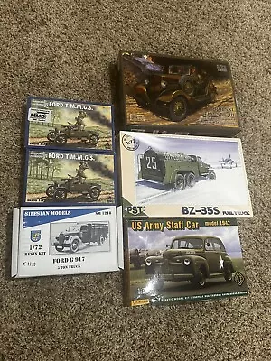 Military Vehicle 1:72 Scale Model Kit Lot Of 6 - All Sealed Contents • $50