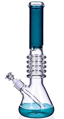 THICK 16  HEAVY Tall Beaker BONG Glass Water Pipe BIG Hookah Bubbler TEAL *USA* • $123.71