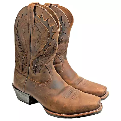 Ariat Western Boots Men 10.5EE Brown Leather Mid Calf Square Toe • $62.99