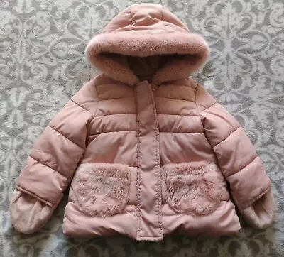 Autumn Winter Coat 12-18 Months - Faux Fur Super Soft Lining  • £9