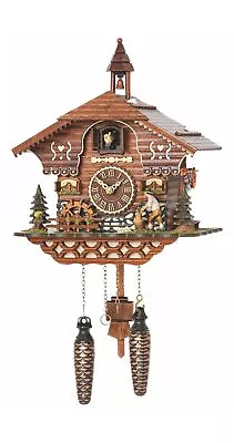 Trenkle Quartz Cuckoo Clock Black Forest House With Moving Wood Chopper And M... • $353.65