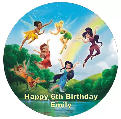 Personalised 19cm Tinkerbell Edible Wafer Paper Cake Topper • $9.25