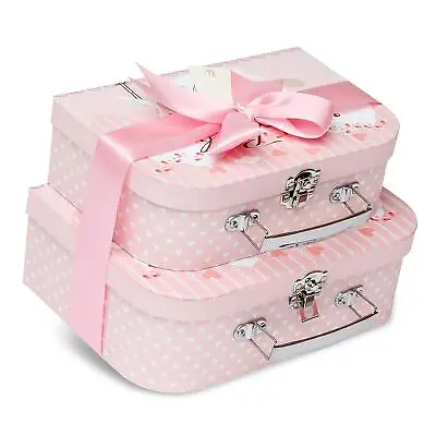 Gift Box For Baby - 2 Keepsake Boxes Empty Baby Girl Gift Box Baby Keepsake Box • £16.27