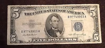 1953 Five Dollar Bill Blue Seal Note Randomly Hand Picked Vg/Fine FREE SHIPPING* • $15.44