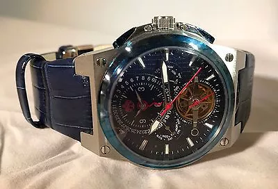 S.u.g. Magnum Gents Automatic Multi-function Watch Blue Leather Strap/blue Dial • $425